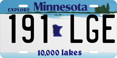 MN license plate 191LGE