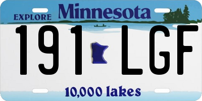 MN license plate 191LGF