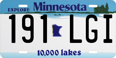 MN license plate 191LGI