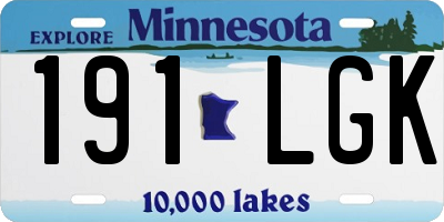 MN license plate 191LGK