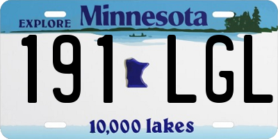 MN license plate 191LGL