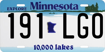 MN license plate 191LGO