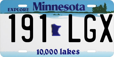 MN license plate 191LGX