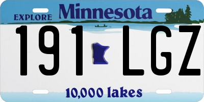 MN license plate 191LGZ