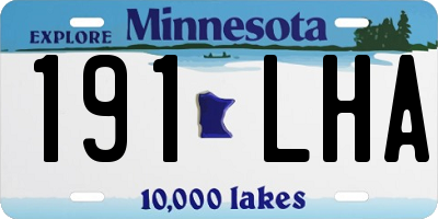MN license plate 191LHA