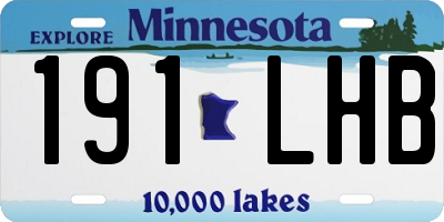 MN license plate 191LHB