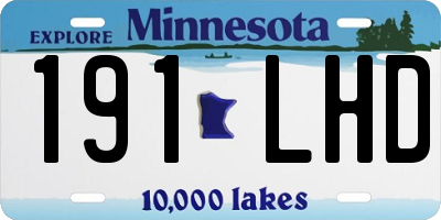 MN license plate 191LHD