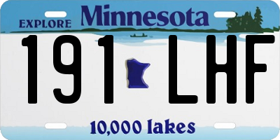 MN license plate 191LHF