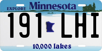 MN license plate 191LHI