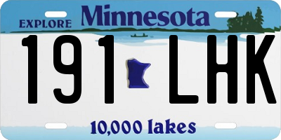 MN license plate 191LHK