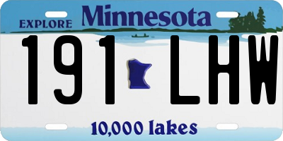 MN license plate 191LHW