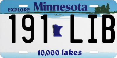 MN license plate 191LIB