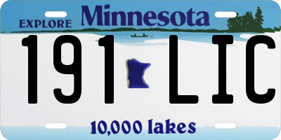 MN license plate 191LIC