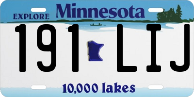 MN license plate 191LIJ