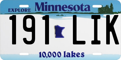 MN license plate 191LIK