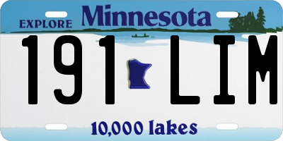 MN license plate 191LIM