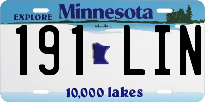 MN license plate 191LIN