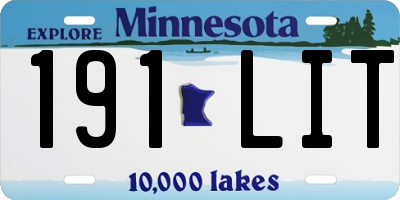 MN license plate 191LIT
