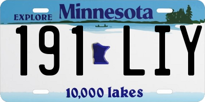 MN license plate 191LIY