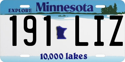 MN license plate 191LIZ