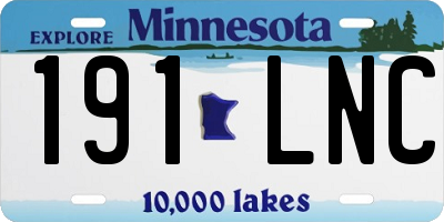MN license plate 191LNC