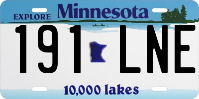 MN license plate 191LNE