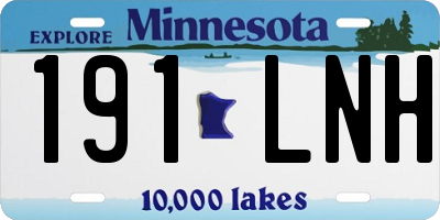 MN license plate 191LNH