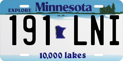 MN license plate 191LNI