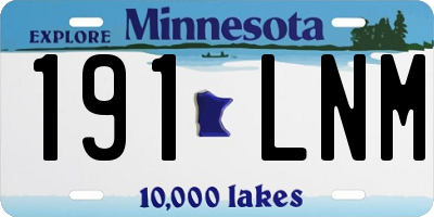 MN license plate 191LNM