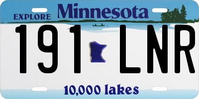 MN license plate 191LNR