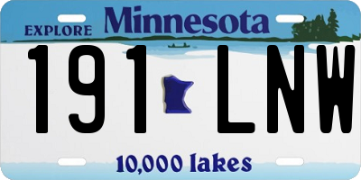 MN license plate 191LNW