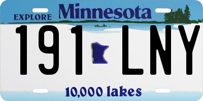MN license plate 191LNY