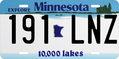 MN license plate 191LNZ