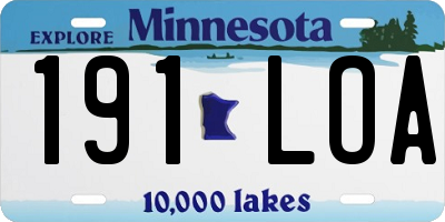 MN license plate 191LOA