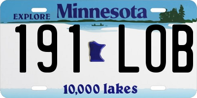 MN license plate 191LOB