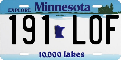 MN license plate 191LOF