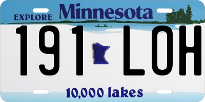 MN license plate 191LOH