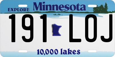 MN license plate 191LOJ