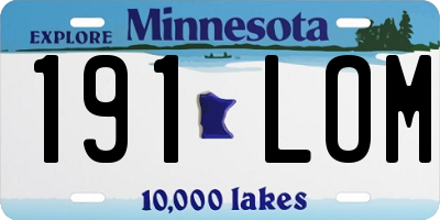 MN license plate 191LOM