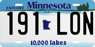 MN license plate 191LON