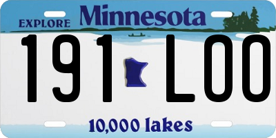 MN license plate 191LOO