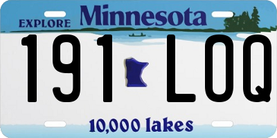 MN license plate 191LOQ