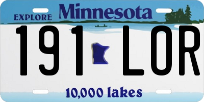 MN license plate 191LOR
