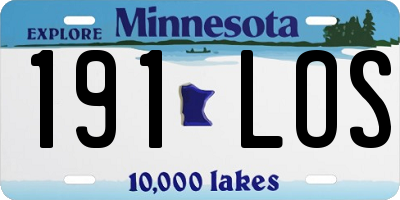 MN license plate 191LOS