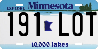 MN license plate 191LOT