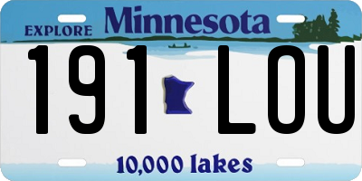 MN license plate 191LOU