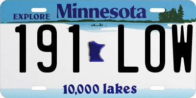 MN license plate 191LOW