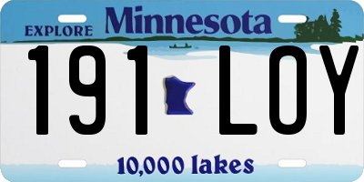 MN license plate 191LOY