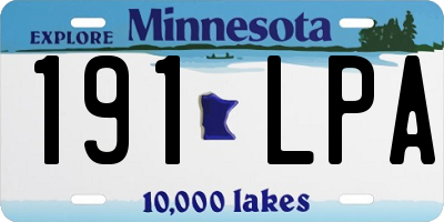 MN license plate 191LPA