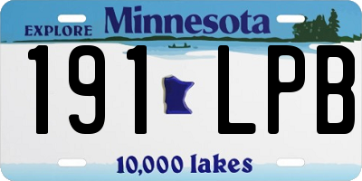 MN license plate 191LPB